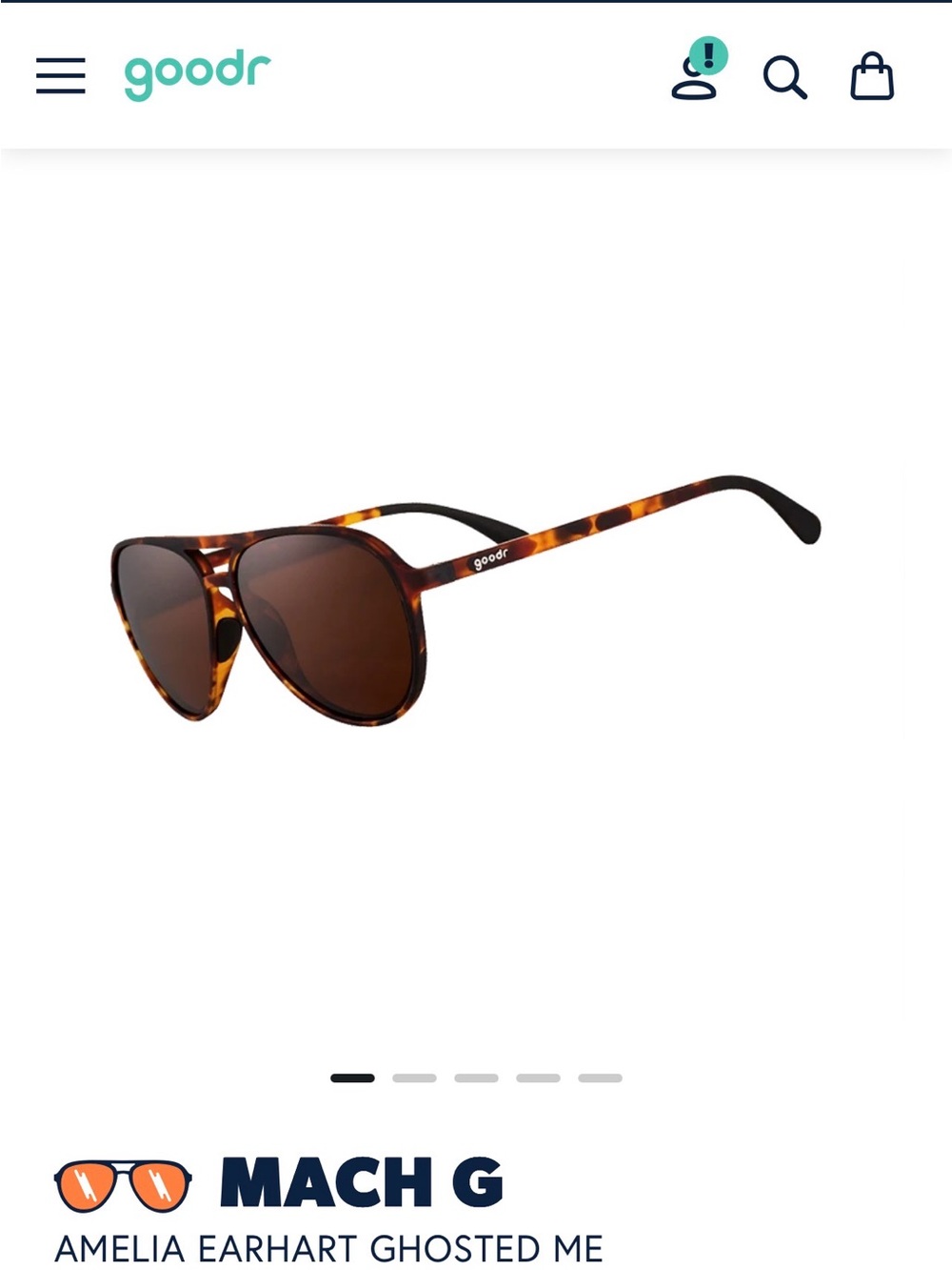 goodr Amelia Earhart Tortoise Brown Sunglasses
